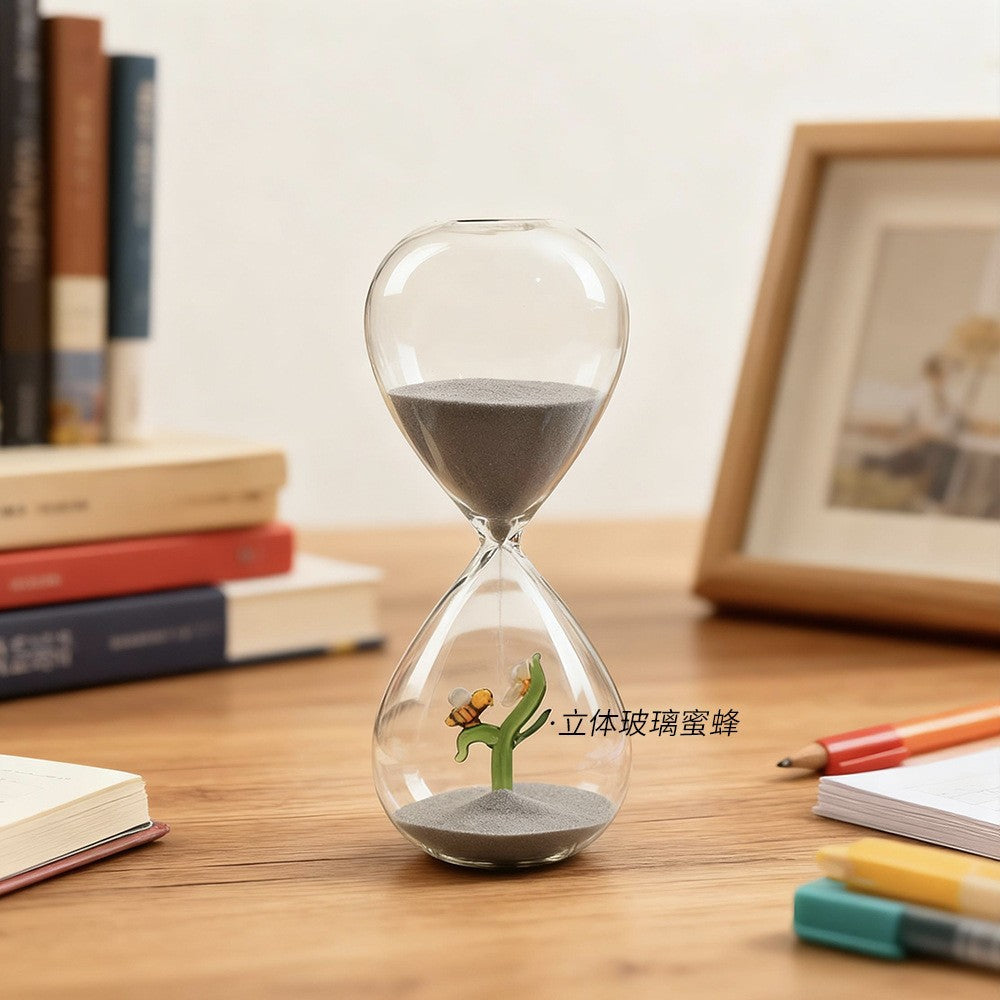 Creative 30-Minute Christmas Tree Hourglass Timer Bee Shape Home Decoration Glass Crafts Factory Wholesale