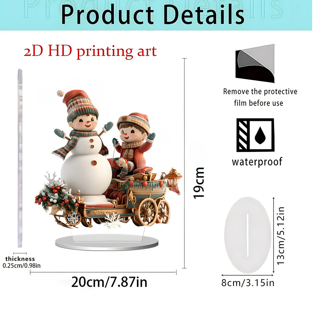 Cross-Border New Product Bohemian Style Santa Claus Reindeer Acrylic Flat Home Desktop Decoration Ornaments