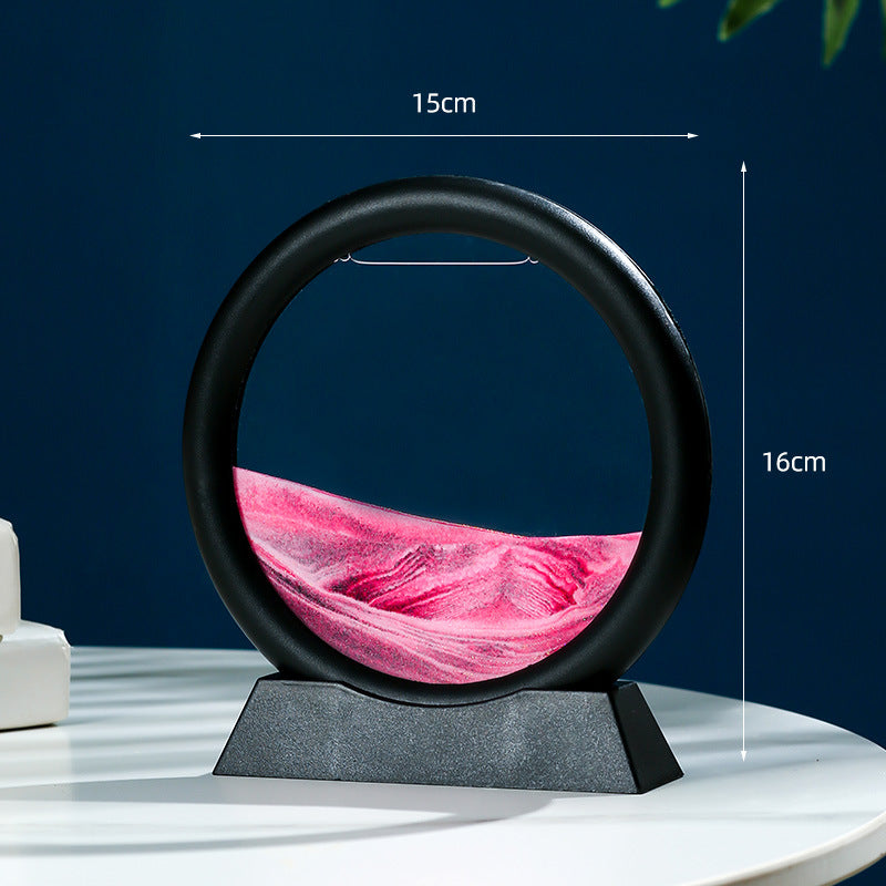 Source Factory Cross-border Explosions Creative 3D quicksand Painting Ornaments Small Hill Crafts Home Decompression Gift Round