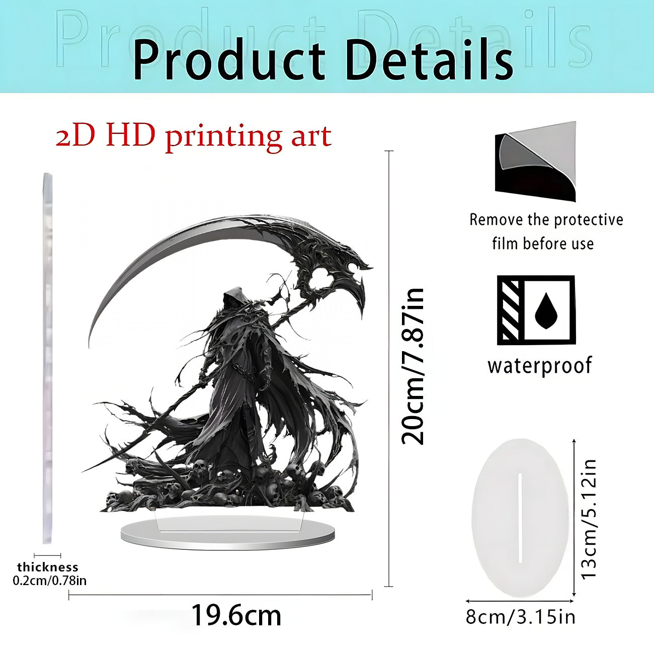 Cross-Border New Product Halloween Creative Funny Horror Doll 2D Acrylic Holiday Party Decoration Halloween Ornaments
