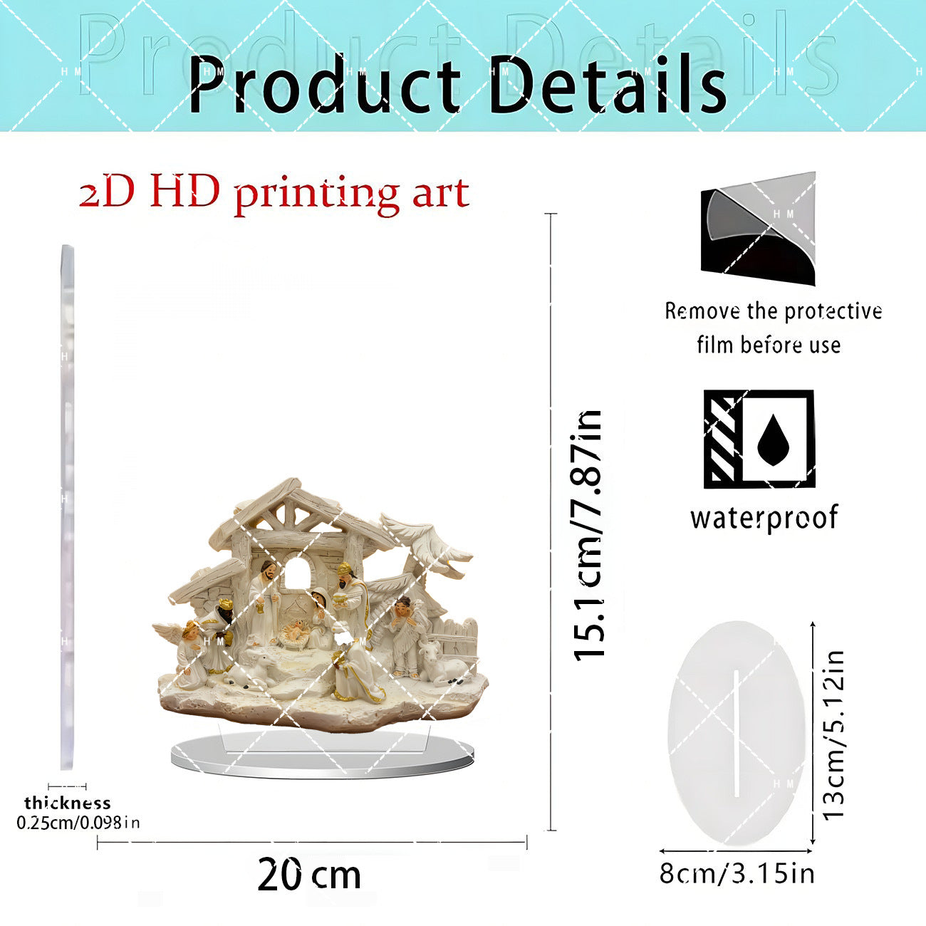 Bohemian Style 2D Flat Acrylic Ornaments with Forest Bookstore Theme for Home and Office Desk Decoration Props