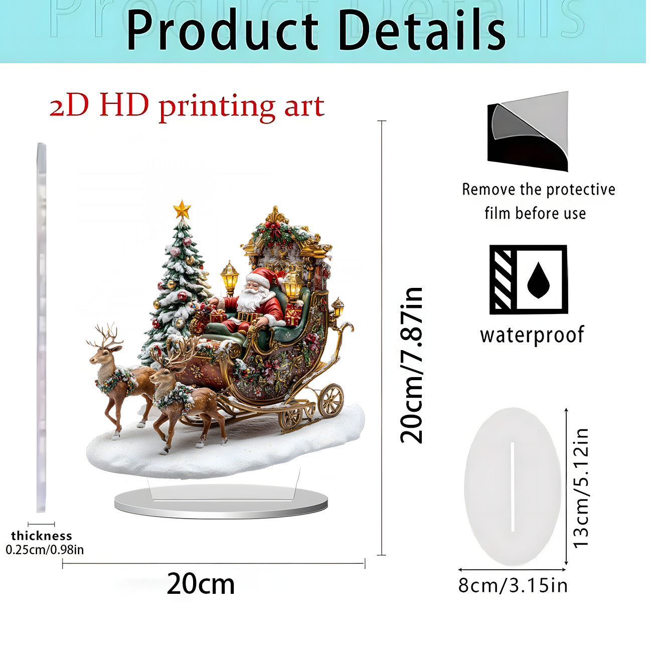 Cross-Border New Products, Christmas Series Ornaments, Holiday Gifts, Home Desktop Decorations, 2D Acrylic Crafts Ornaments