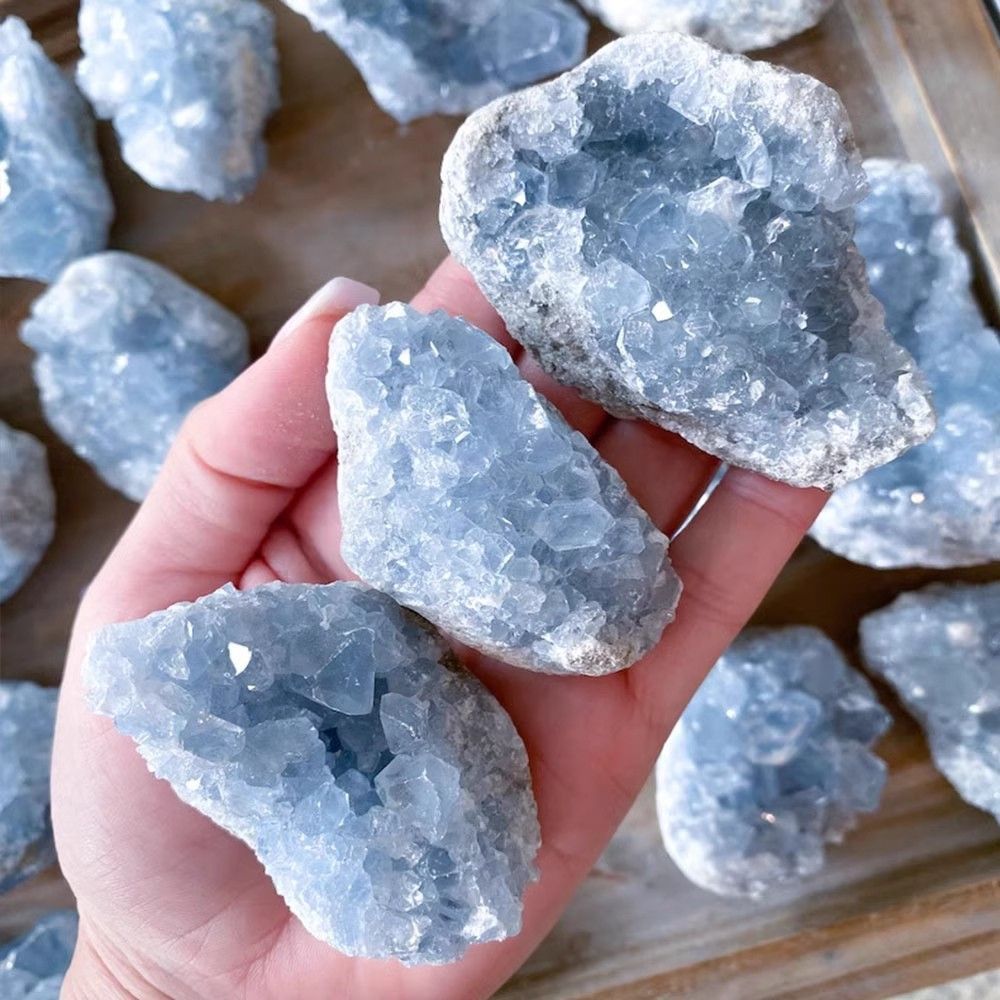 Natural lapis lazuli crystal cluster blue mineral crystal rare stone teaching collection decoration specimen Crystal Crafts wholesale