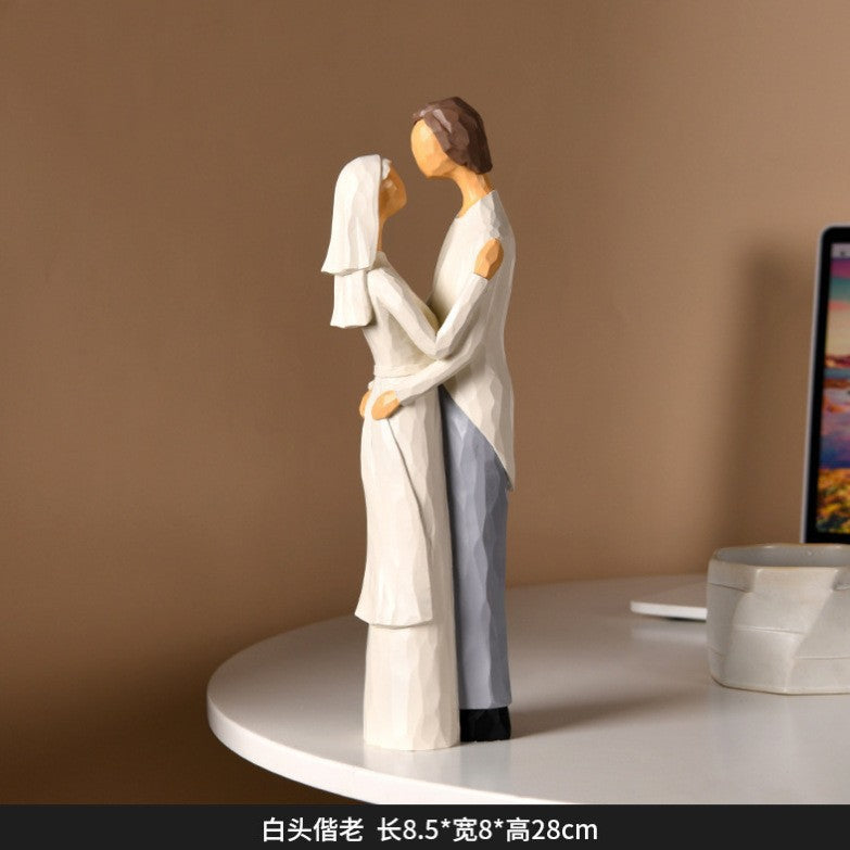 Nordic Creative Light Luxury Character Couple Ornaments Home Living Room Wine Cabinet Tv Cabinet High-End Decorative Ornaments