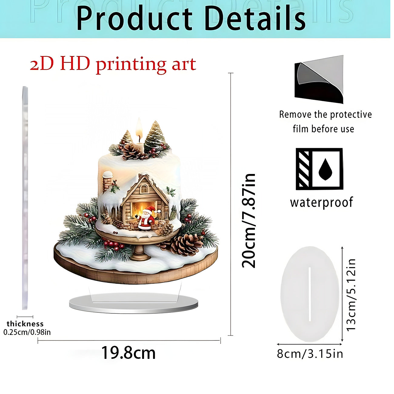 Cross-Border New Products, Christmas Series Ornaments, Holiday Gifts, Home Desktop Decorations, 2D Acrylic Crafts Ornaments